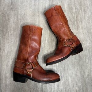Vintage Brown Leather Men's Boots